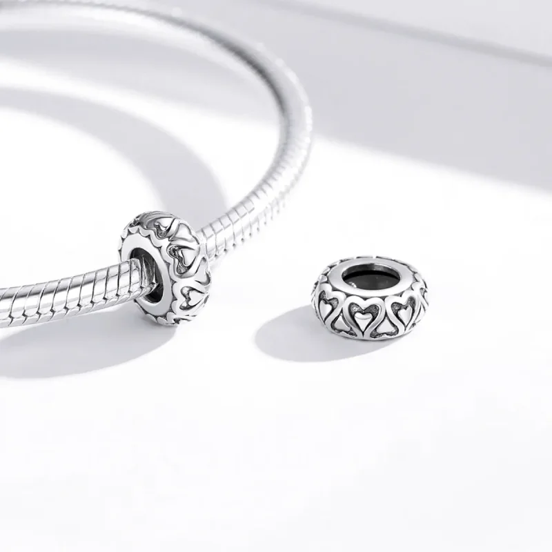 (bilde for) Pandora Style Lace Love Spacer Charm - SCC1949 - Vis 3