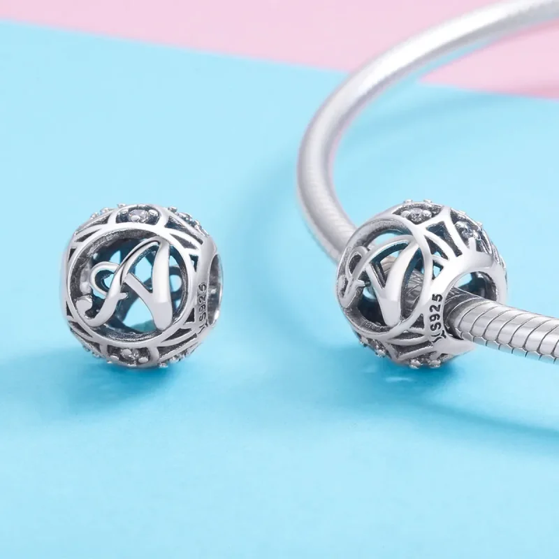 (bilde for) Pandora Style Letter-A Charm - SCC738-A - Vis 3