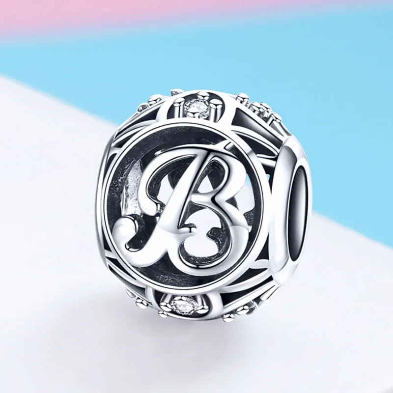 (bilde for) Pandora Style Letter-B Charm - SCC738-B - Vis 2