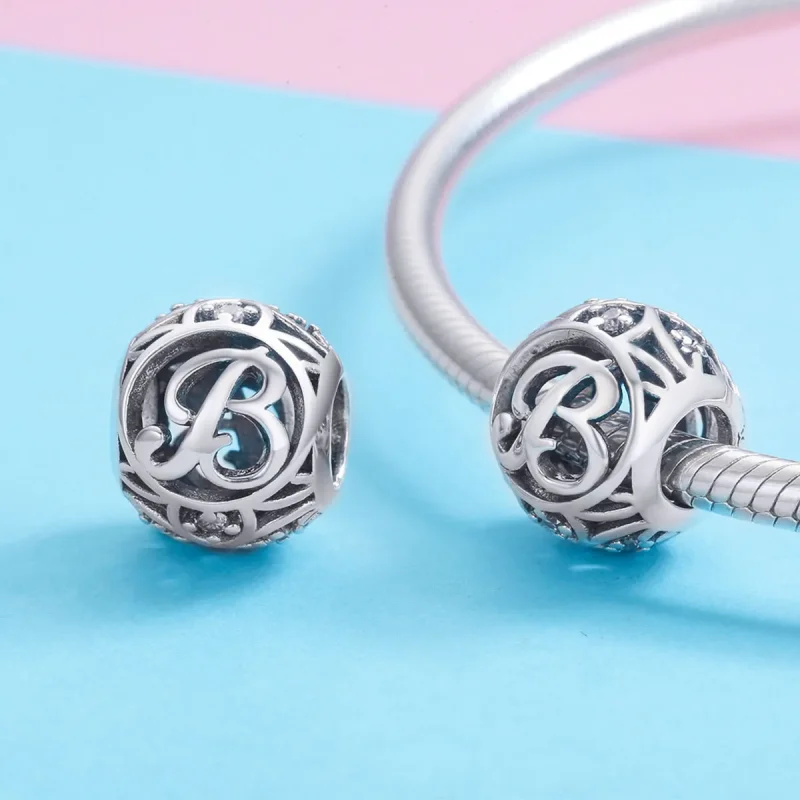 (bilde for) Pandora Style Letter-B Charm - SCC738-B - Vis 3