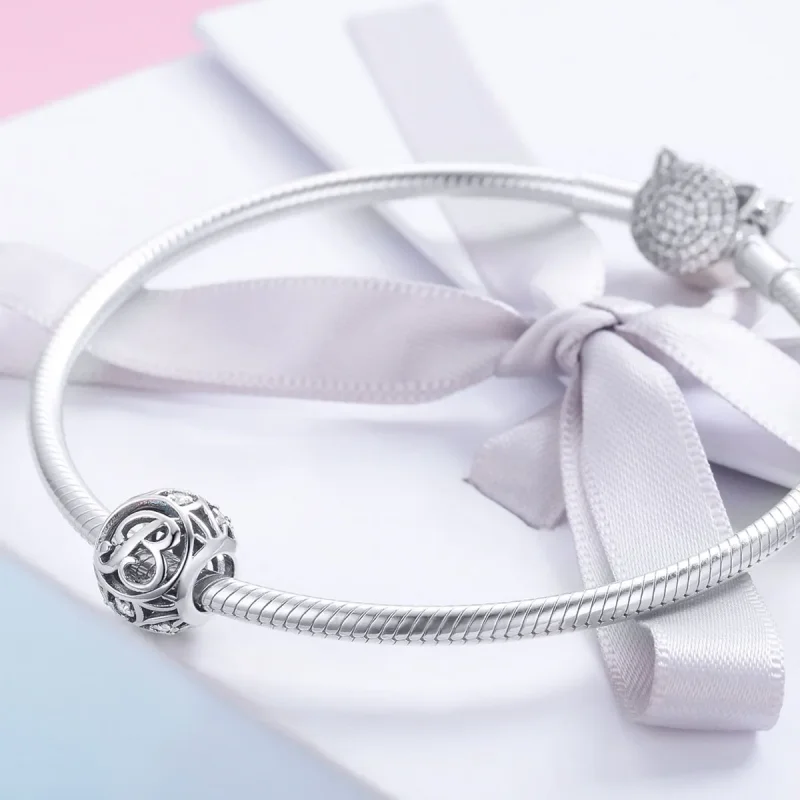(bilde for) Pandora Style Letter-B Charm - SCC738-B - Vis 4