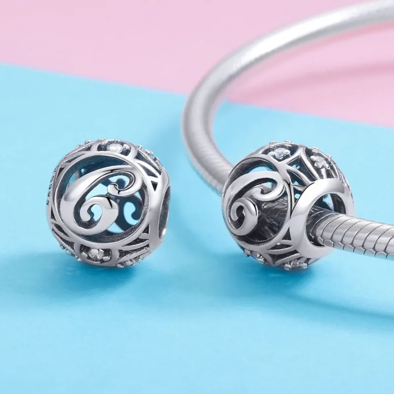 (bilde for) Pandora Style Letter-C Charm - SCC738-C - Vis 3