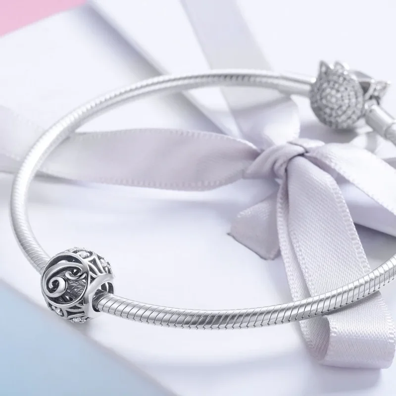 (bilde for) Pandora Style Letter-C Charm - SCC738-C - Vis 4