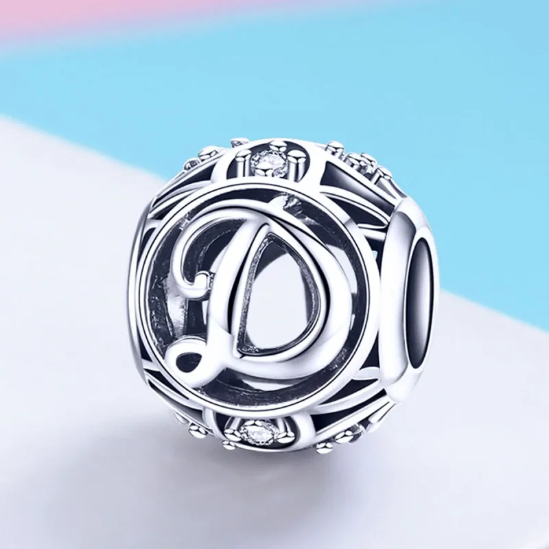 (bilde for) Pandora Style Letter-D Charm - SCC738-D - Vis 2