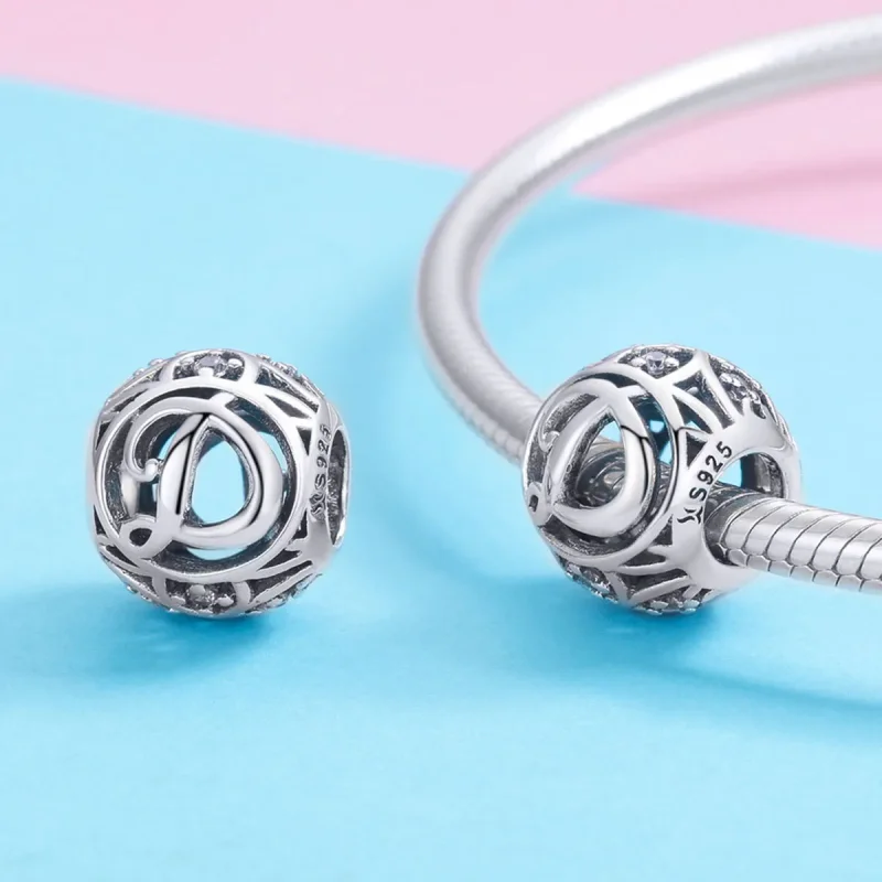 (bilde for) Pandora Style Letter-D Charm - SCC738-D - Vis 3