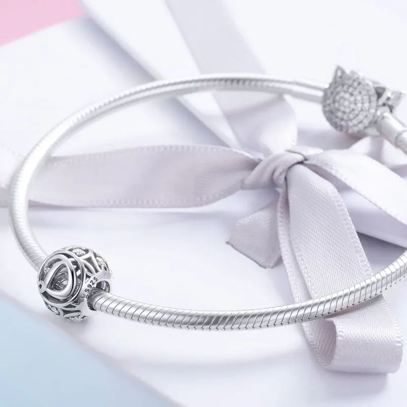 (bilde for) Pandora Style Letter-D Charm - SCC738-D - Vis 4