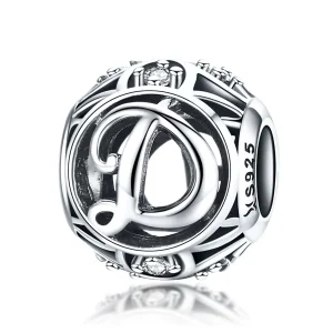 (bilde for) Pandora Style Letter-D Charm - SCC738-D