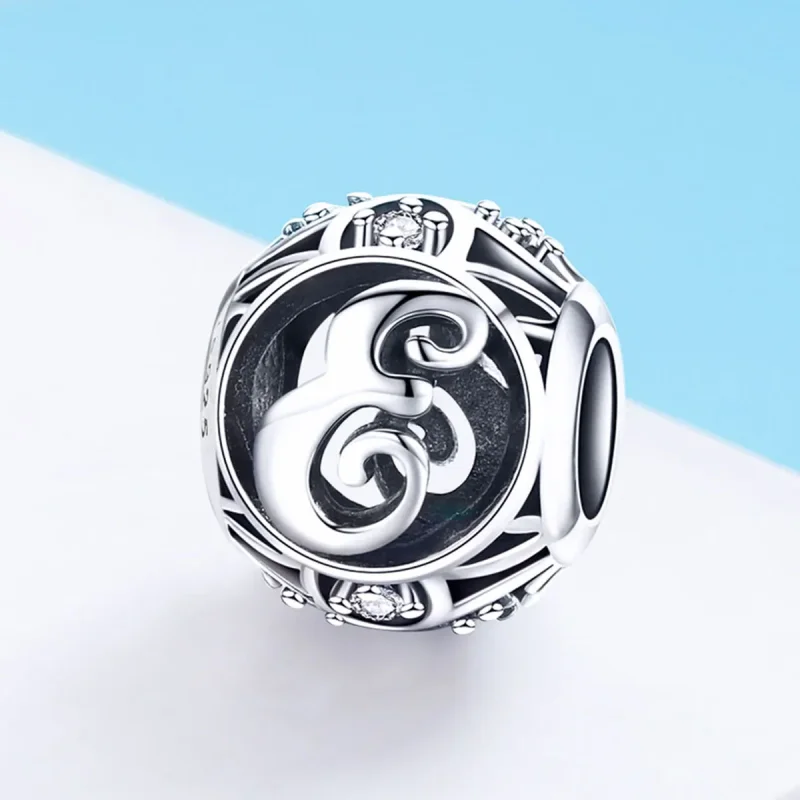 (bilde for) Pandora Style Letter-E Charm - SCC738-E - Vis 2
