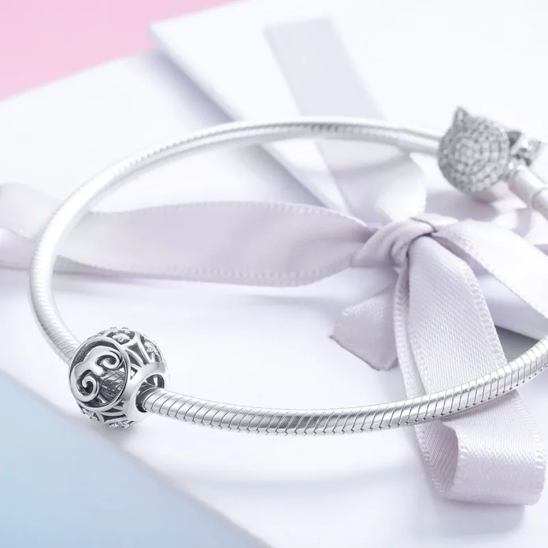 (bilde for) Pandora Style Letter-E Charm - SCC738-E - Vis 4