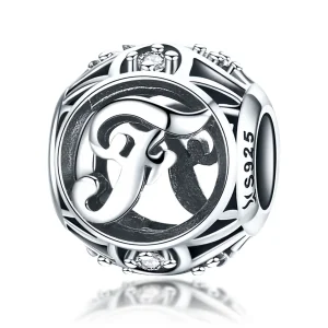 (bilde for) Pandora Style Letter-F Charm - SCC738-F