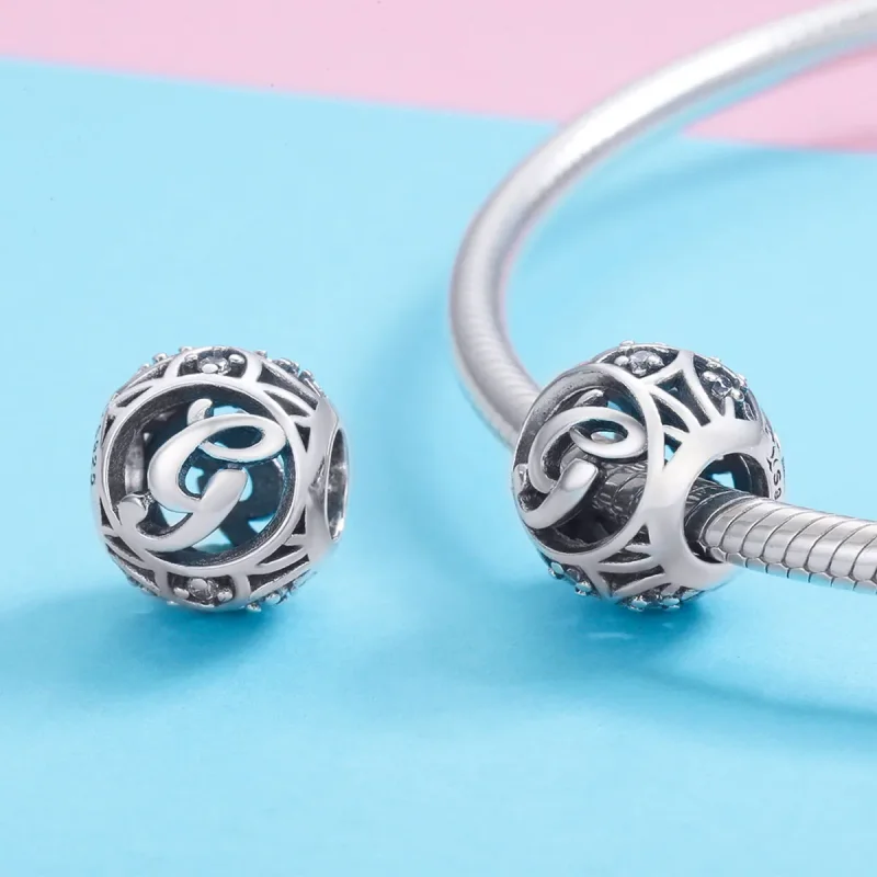 (bilde for) Pandora Style Letter-G Charm - SCC738-G - Vis 3