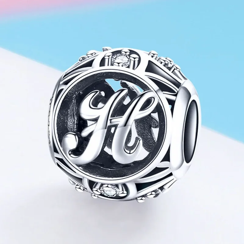 (bilde for) Pandora Style Letter-H Charm - SCC738-H - Vis 2