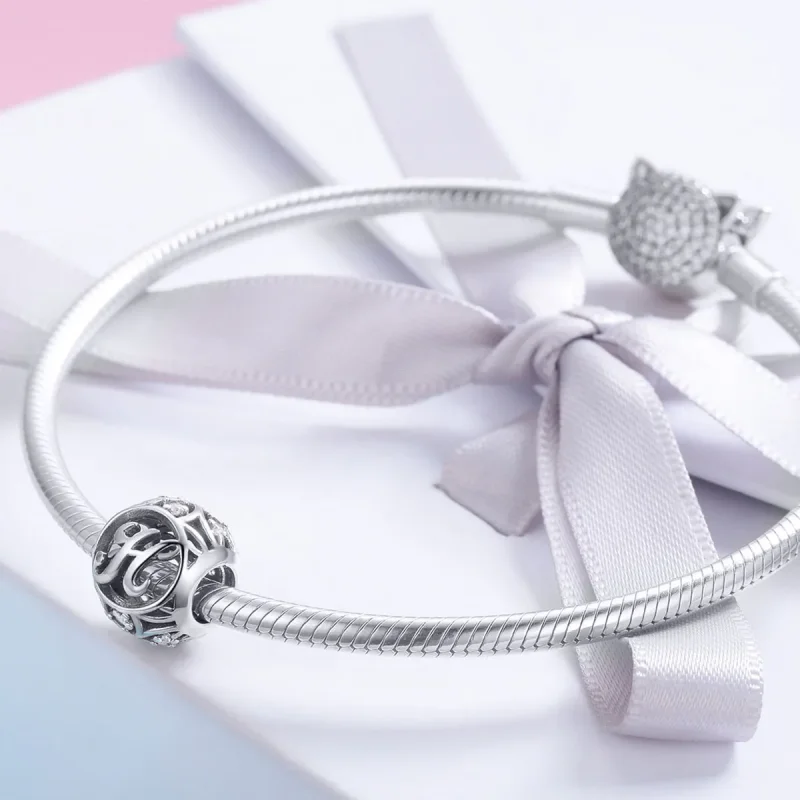 (bilde for) Pandora Style Letter-H Charm - SCC738-H - Vis 4