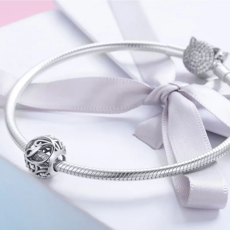 (bilde for) Pandora Style Letter-J Charm - SCC738-J - Vis 4