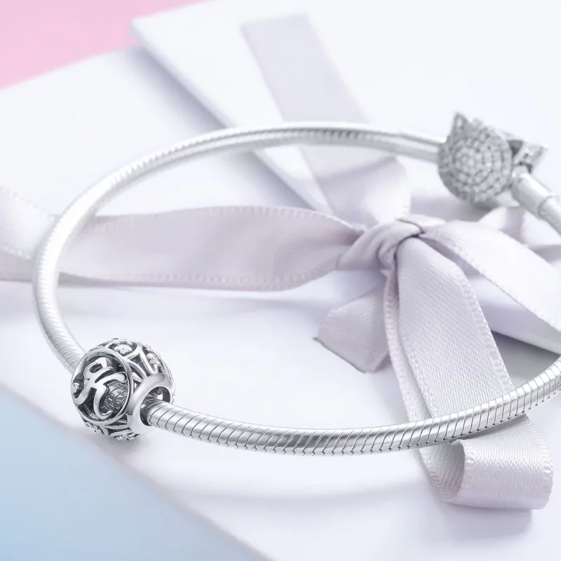 (bilde for) Pandora Style Letter-K Charm - SCC738-K - Vis 4