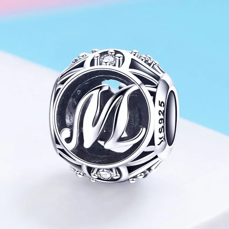 (bilde for) Pandora Style Letter-M Charm - SCC738-M - Vis 2