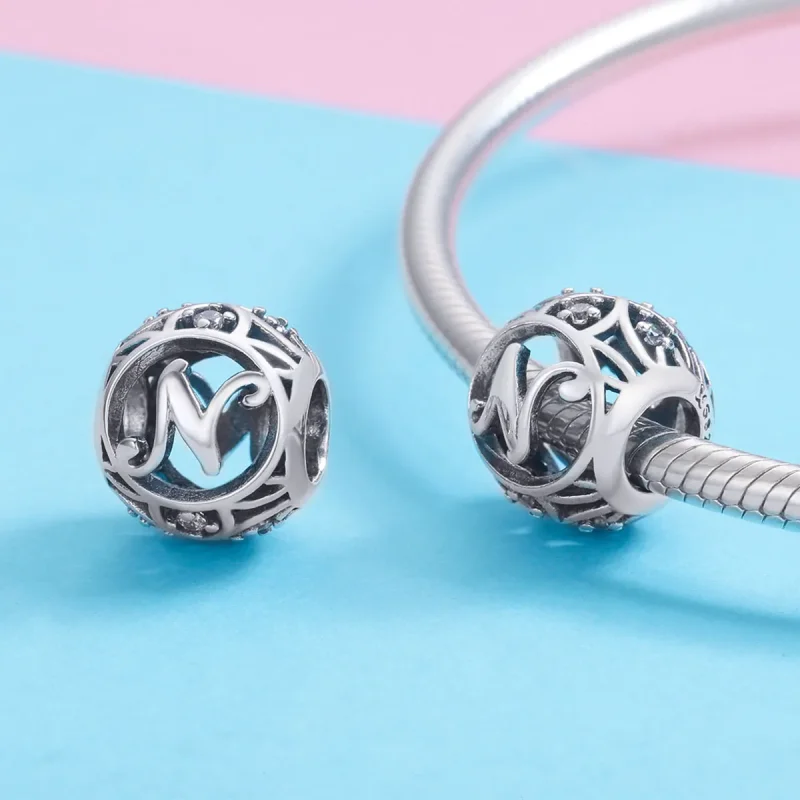 (bilde for) Pandora Style Letter-N Charm - SCC738-N - Vis 3