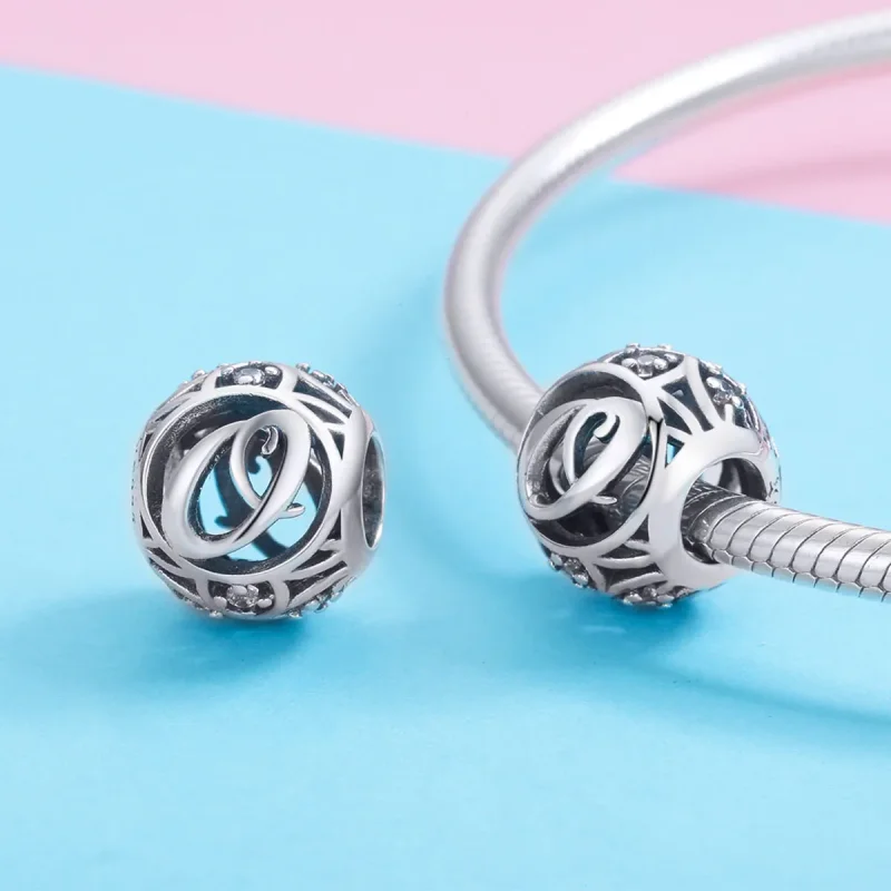 (bilde for) Pandora Style Letter-O Charm - SCC738-O - Vis 3