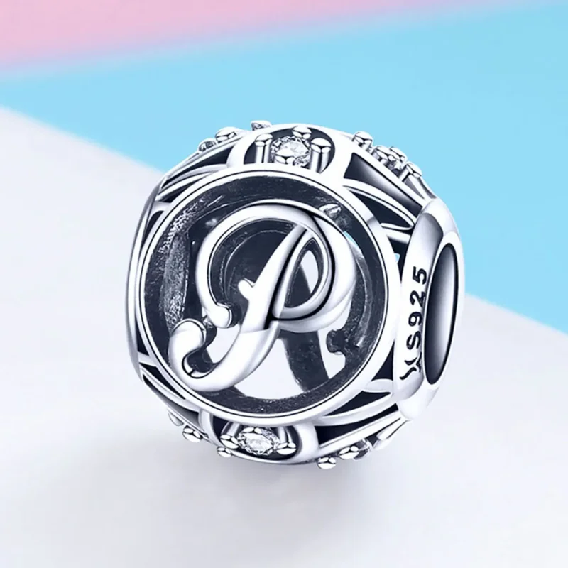 (bilde for) Pandora Style Letter-P Charm - SCC738-P - Vis 2