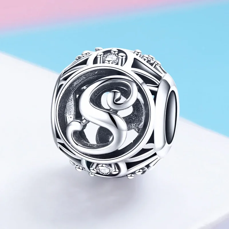 (bilde for) Pandora Style Letter-S Charm - SCC738-S - Vis 2