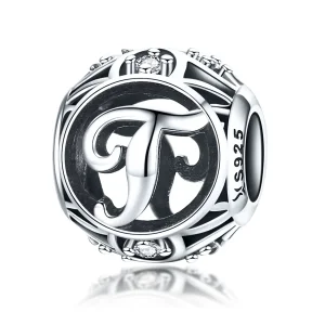 (bilde for) Pandora Style Letter-T Charm - SCC738-T