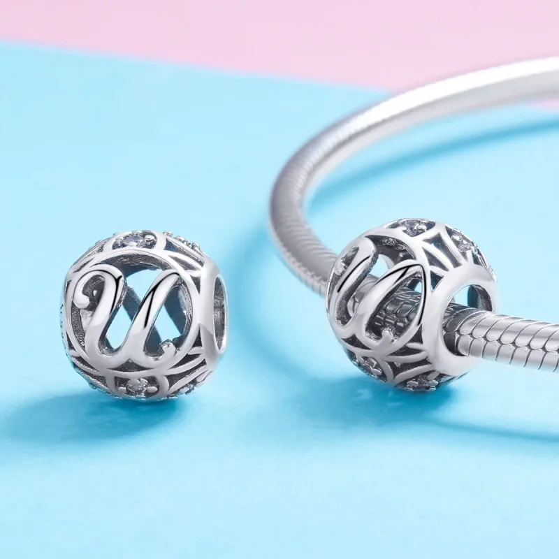 (bilde for) Pandora Style Letter-U Charm - SCC738-U - Vis 3