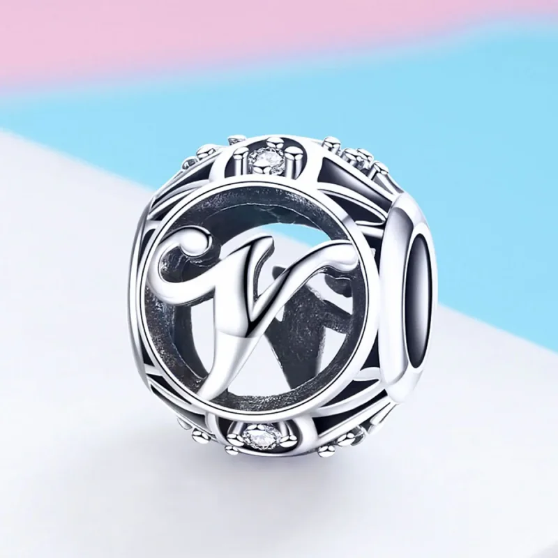 (bilde for) Pandora Style Letter-V Charm - SCC738-V - Vis 2