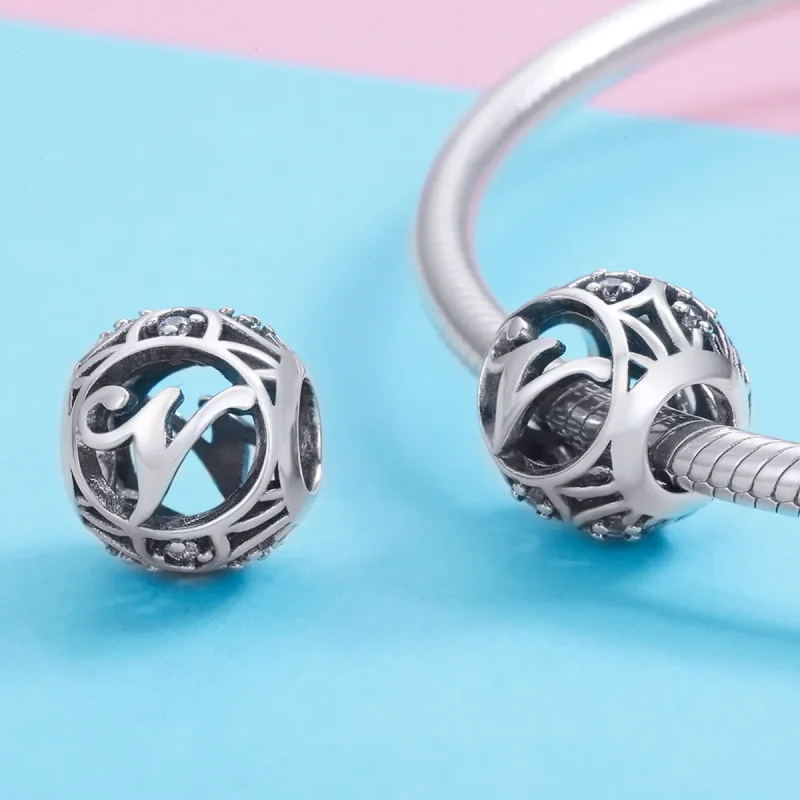 (bilde for) Pandora Style Letter-V Charm - SCC738-V - Vis 3