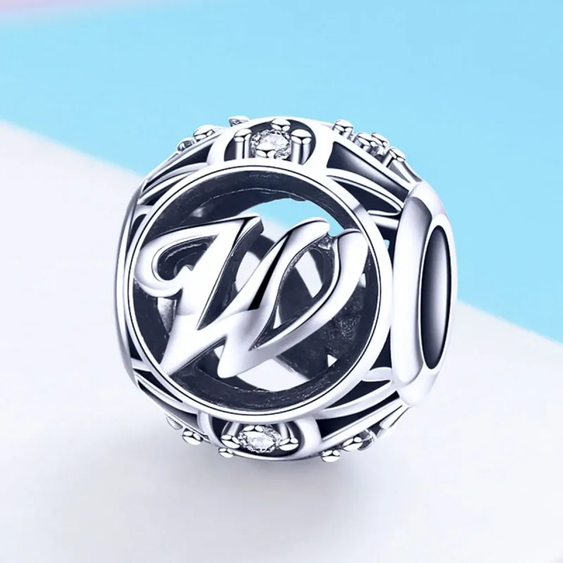 (bilde for) Pandora Style Letter-W Charm - SCC738-W - Vis 2