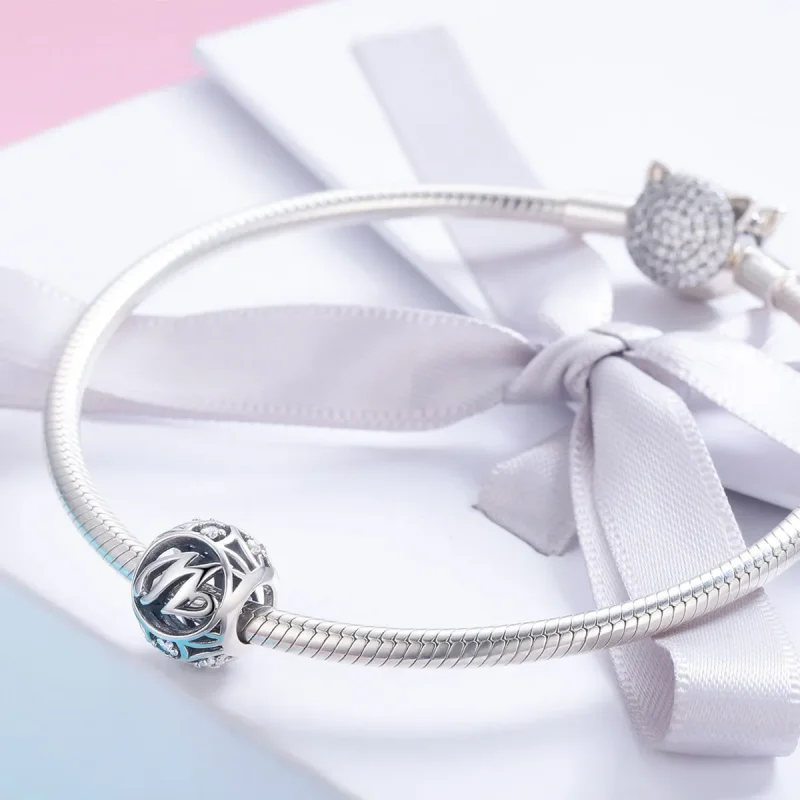 (bilde for) Pandora Style Letter-W Charm - SCC738-W - Vis 4
