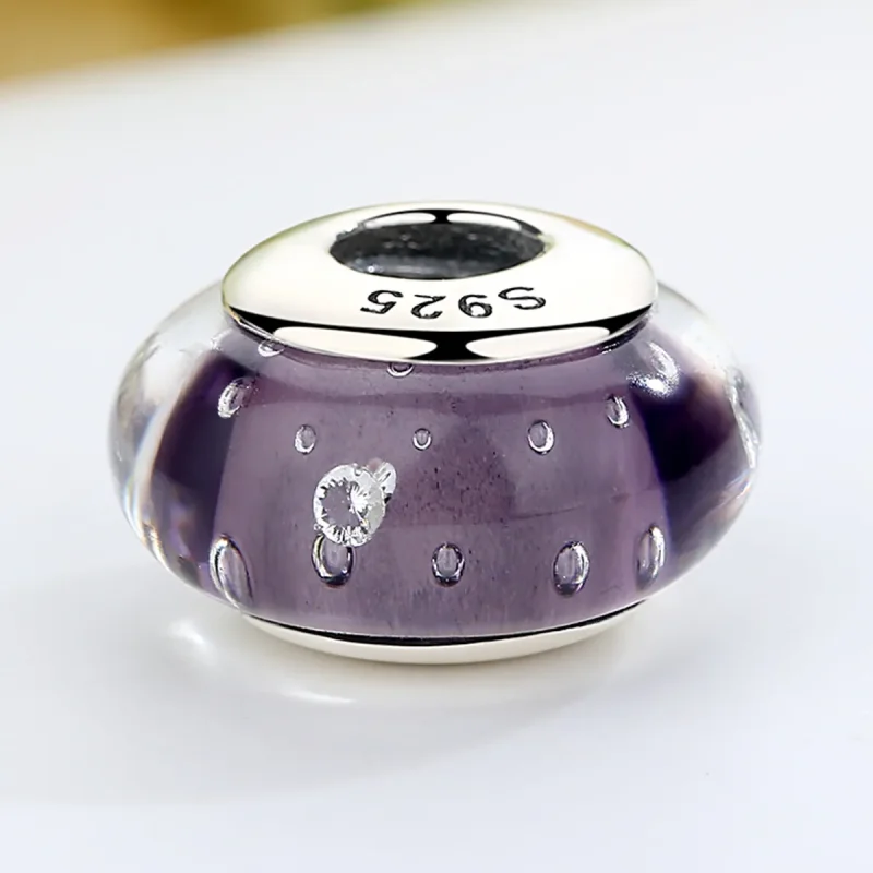 (bilde for) Pandora Style Lilla Murano Glass Charm - SCZ001 - Vis 4