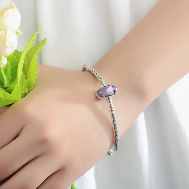 (bilde for) Pandora Style Lilla Murano Glass Charm - SCZ001 - Vis 6