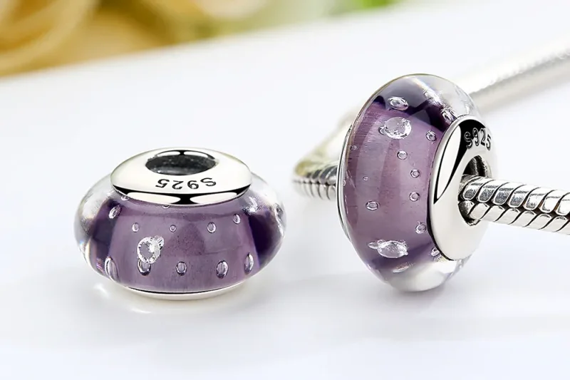 (bilde for) Pandora Style Lilla Murano Glass Charm - SCZ001 - Vis 7