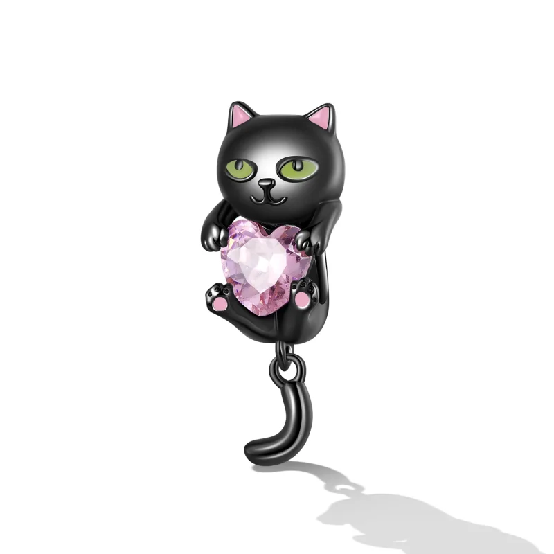(bilde for) Pandora Style Little Black Cat Charm - SCC2329 - Vis 2