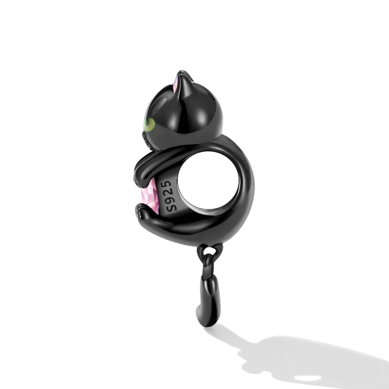 (bilde for) Pandora Style Little Black Cat Charm - SCC2329 - Vis 3