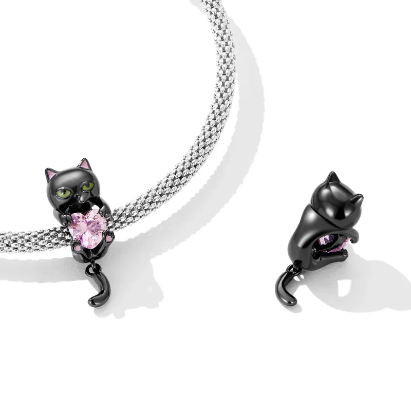 (bilde for) Pandora Style Little Black Cat Charm - SCC2329 - Vis 4