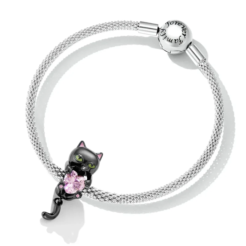 (bilde for) Pandora Style Little Black Cat Charm - SCC2329 - Vis 5