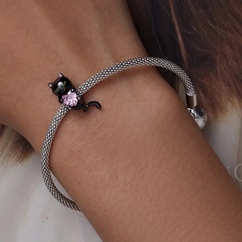 (bilde for) Pandora Style Little Black Cat Charm - SCC2329 - Vis 6