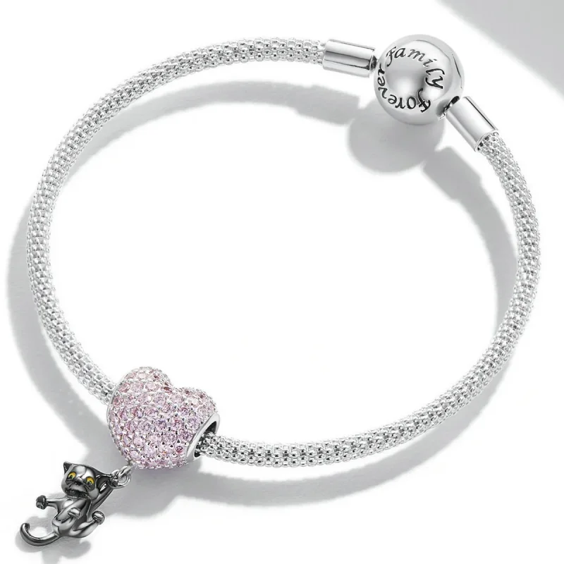 (bilde for) Pandora Style Love Balloon Black Cat Charm - SCC2115 - Vis 3