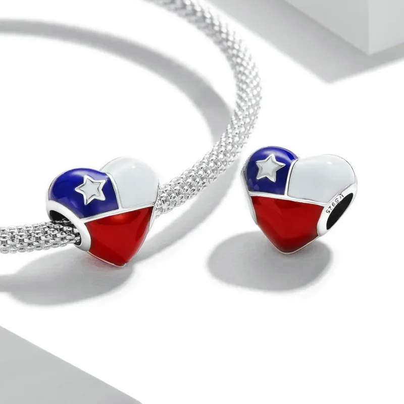 (bilde for) Pandora Style Love Chile Flag Charm - SCC2110 - Vis 4