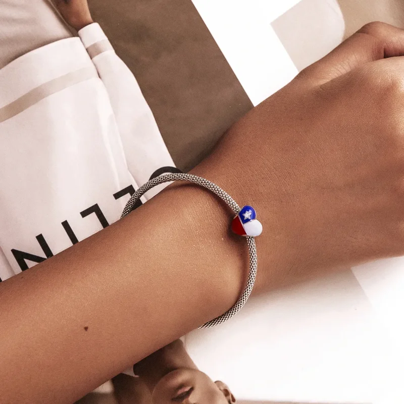 (bilde for) Pandora Style Love Chile Flag Charm - SCC2110 - Vis 5
