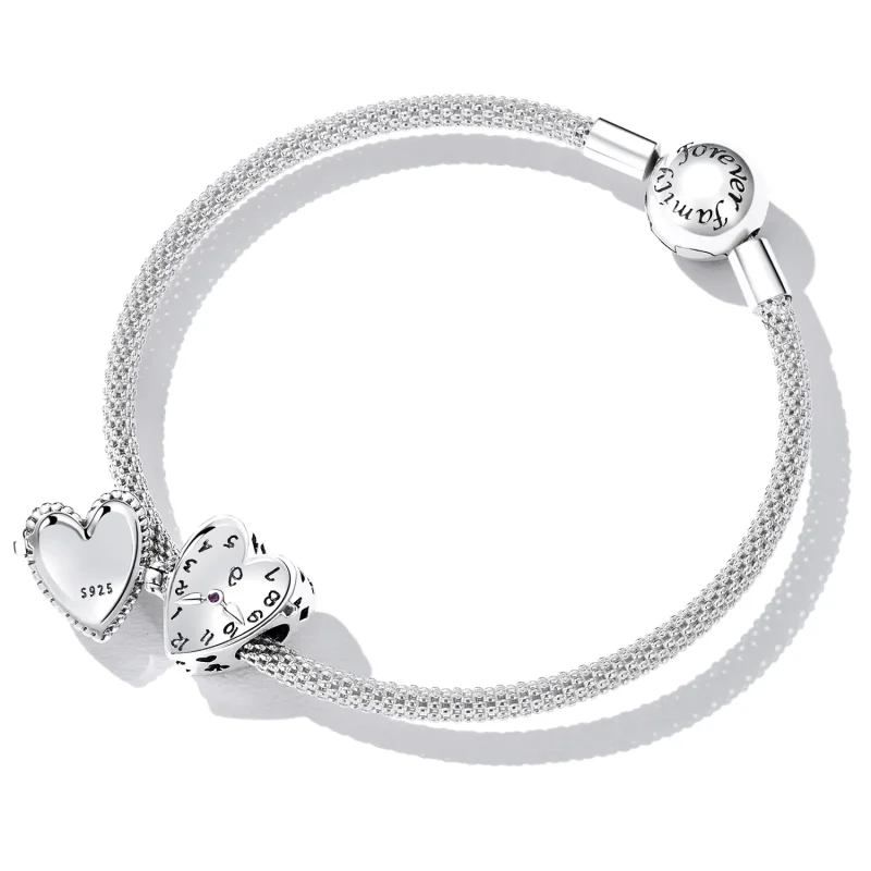 (bilde for) Pandora Style Love Clock Charm - SCC2245 - Vis 5