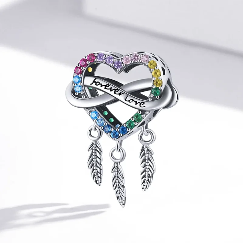 (bilde for) Pandora Style Love Dream Catcher Charm - BSC506 - Vis 2