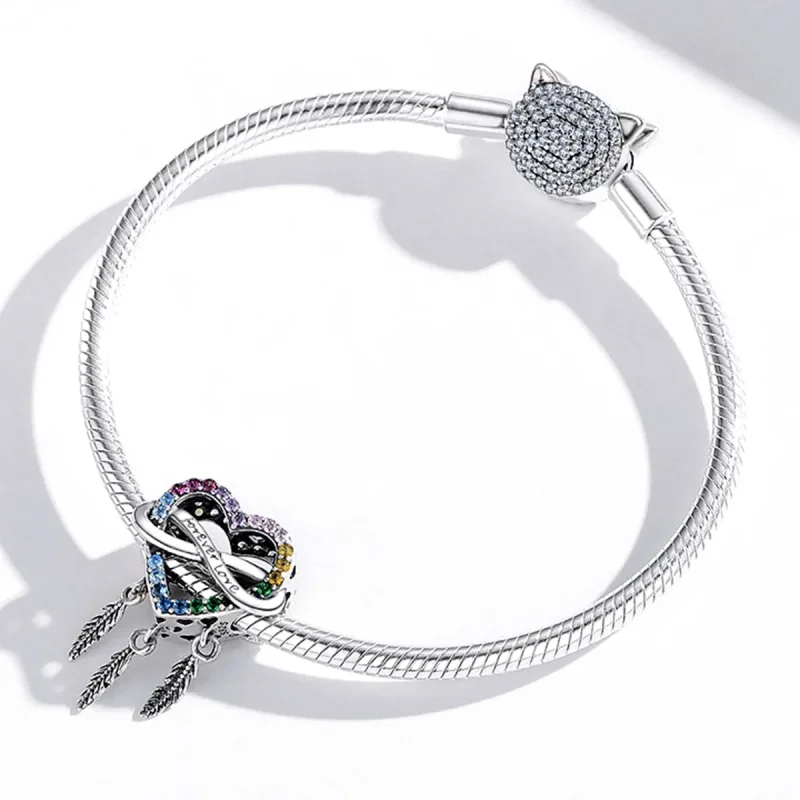 (bilde for) Pandora Style Love Dream Catcher Charm - BSC506 - Vis 3