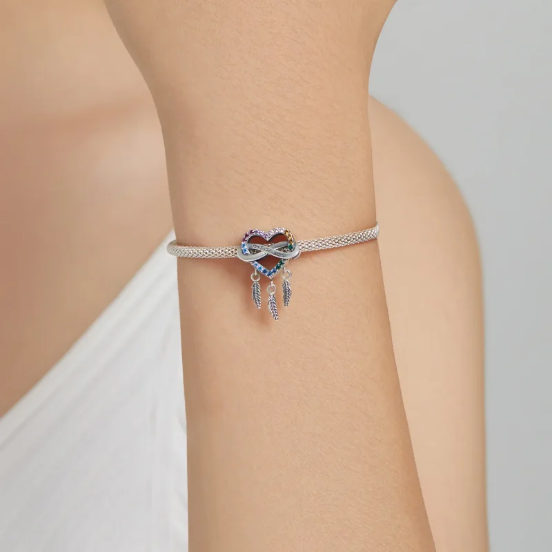(bilde for) Pandora Style Love Dream Catcher Charm - BSC506 - Vis 4