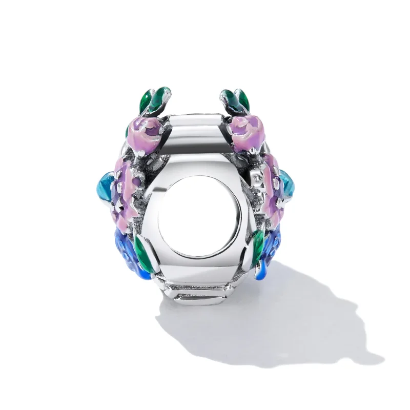 (bilde for) Pandora Style Love Rib Flower Charm - SCC2239 - Vis 3