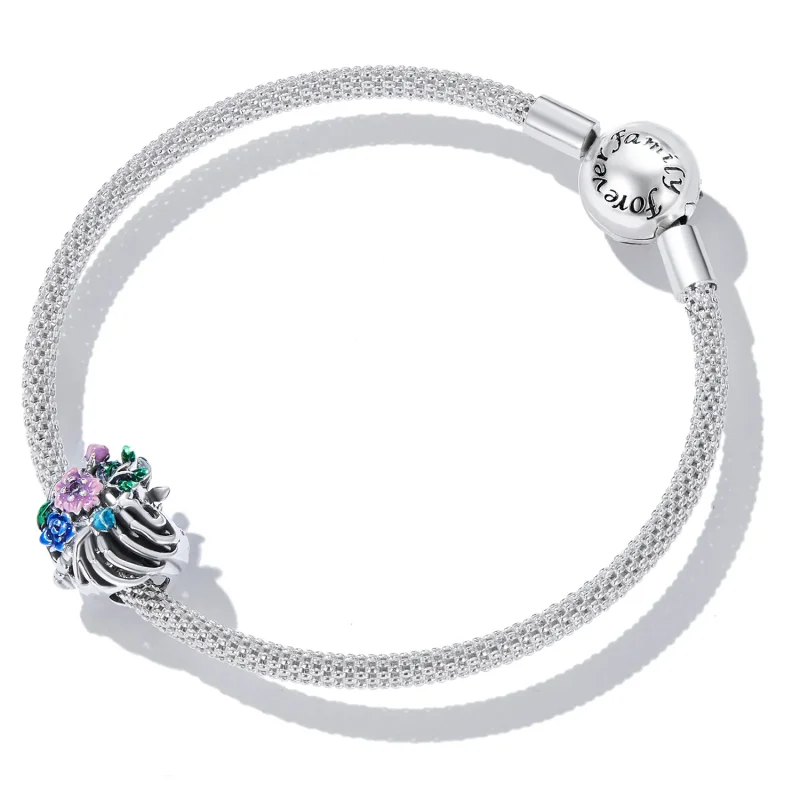 (bilde for) Pandora Style Love Rib Flower Charm - SCC2239 - Vis 5