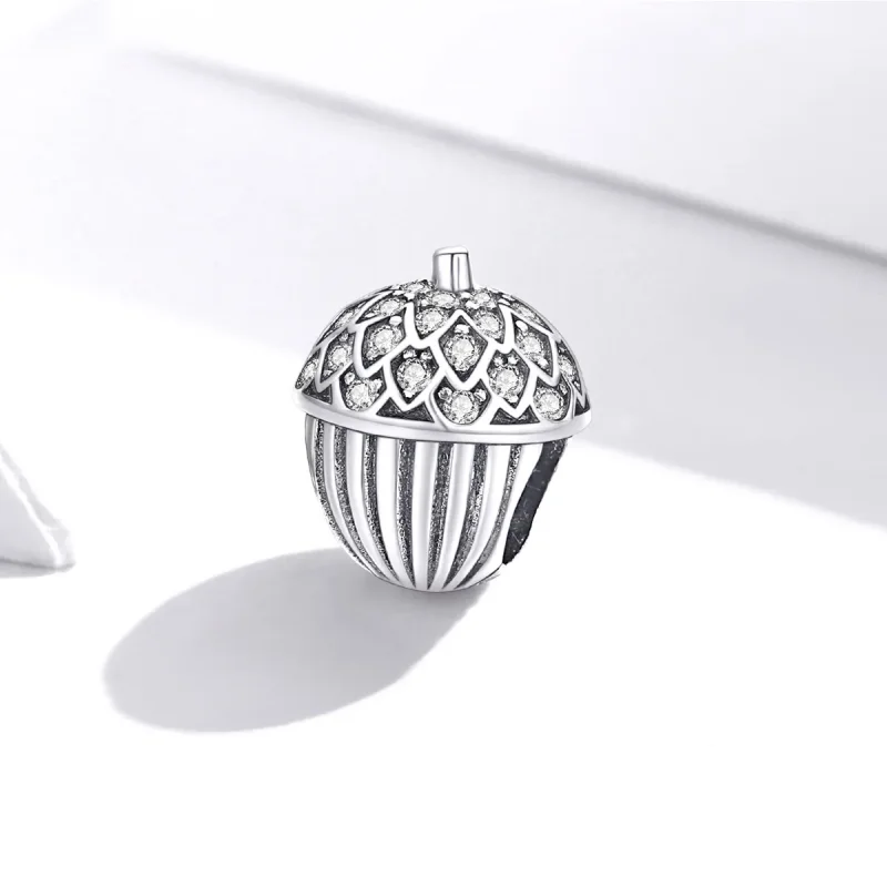 (bilde for) Pandora Style Lucky Pine Cone Charm - BSC337 - Vis 2