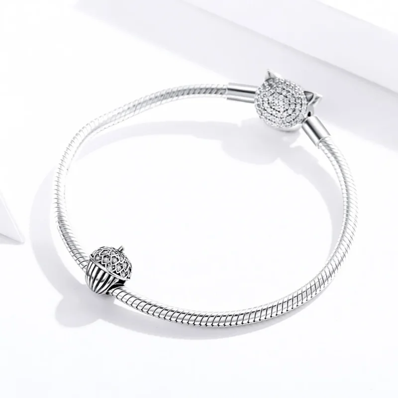 (bilde for) Pandora Style Lucky Pine Cone Charm - BSC337 - Vis 3