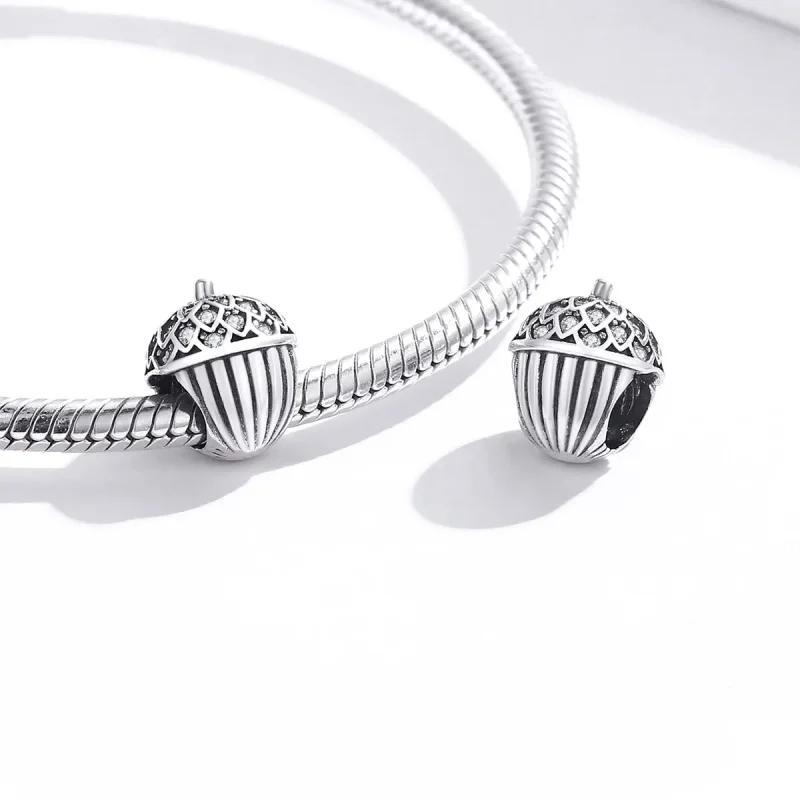 (bilde for) Pandora Style Lucky Pine Cone Charm - BSC337 - Vis 4